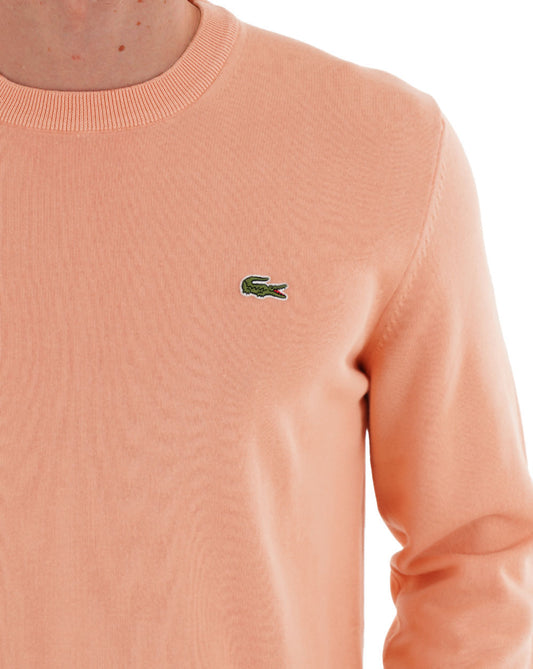 Lacoste Lacoste Crew Neck Knit Jumper Peach