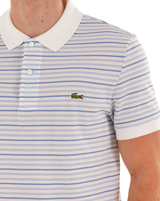 Lacoste Lacoste Fine Stripe Polo Shirt Blue/Off White