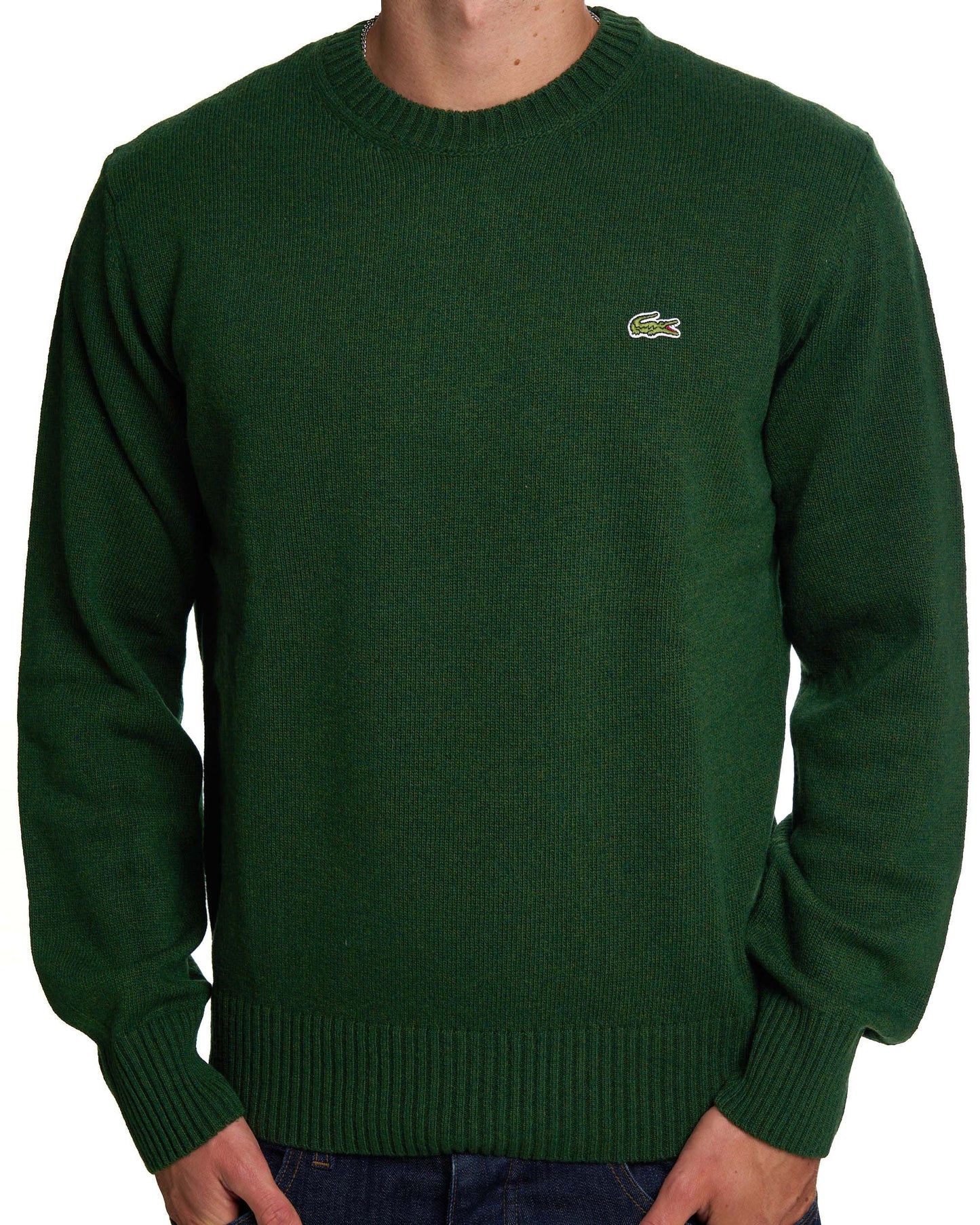 Lacoste Knitted Wool Jumper Dark Green