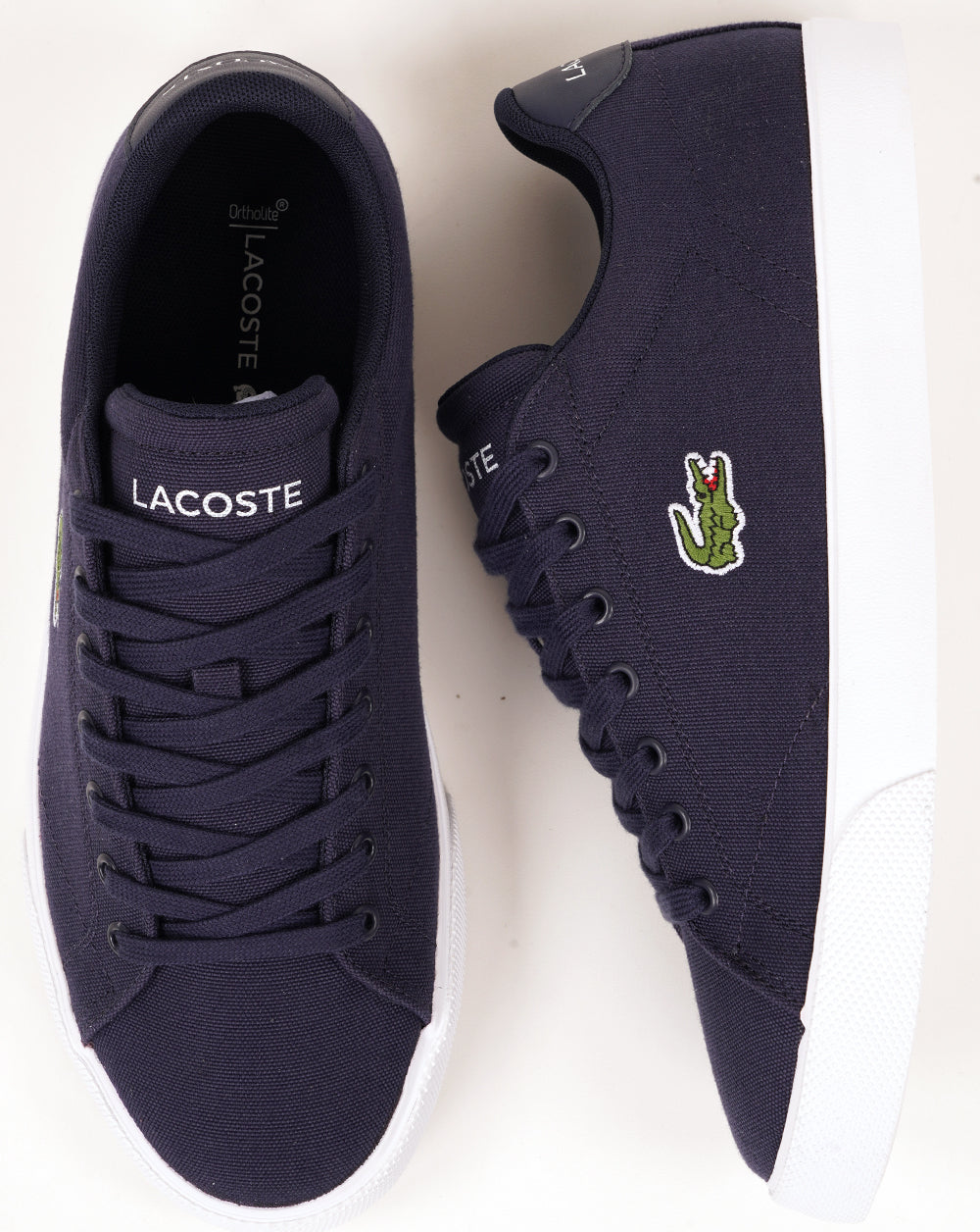 Lacoste Lerond Set Canvas Trainers Navy/White