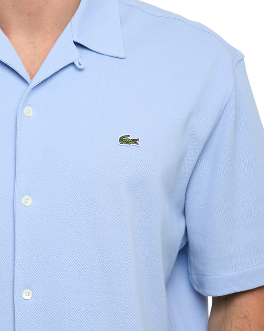 Lacoste Lacoste Pique Cotton Short Sleeve Shirt Chambray Blue