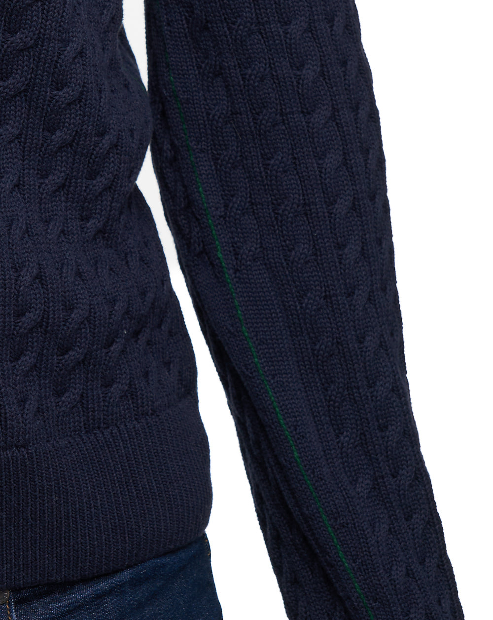 Lacoste Cable Knit Cotton Jumper Navy