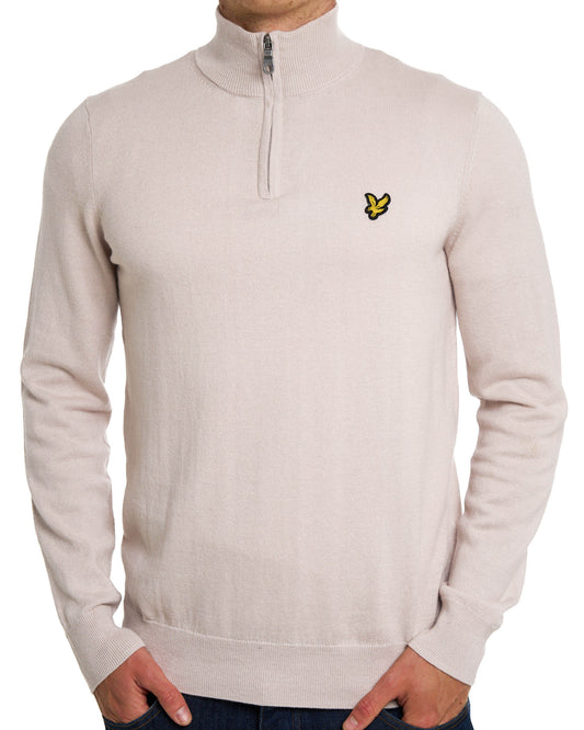 Lyle And Scott Lyle & Scott Cotton Merino 1/4 Zip Jumper Stone