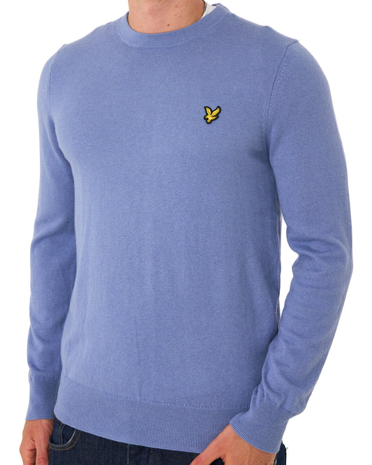Lyle And Scott Lyle & Scott Cotton Merino Crew Jumper Power Blue