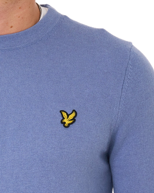 Lyle And Scott Lyle & Scott Cotton Merino Crew Jumper Power Blue