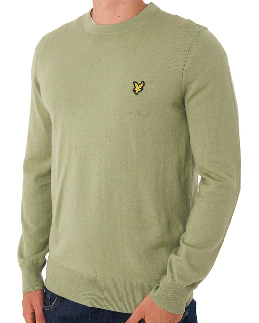 Lyle And Scott Lyle & Scott Cotton Merino Crew Jumper Smokey Olive