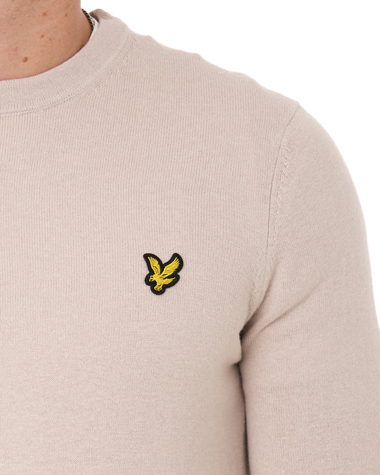 Lyle And Scott Lyle & Scott Cotton Merino Crew Jumper Stone