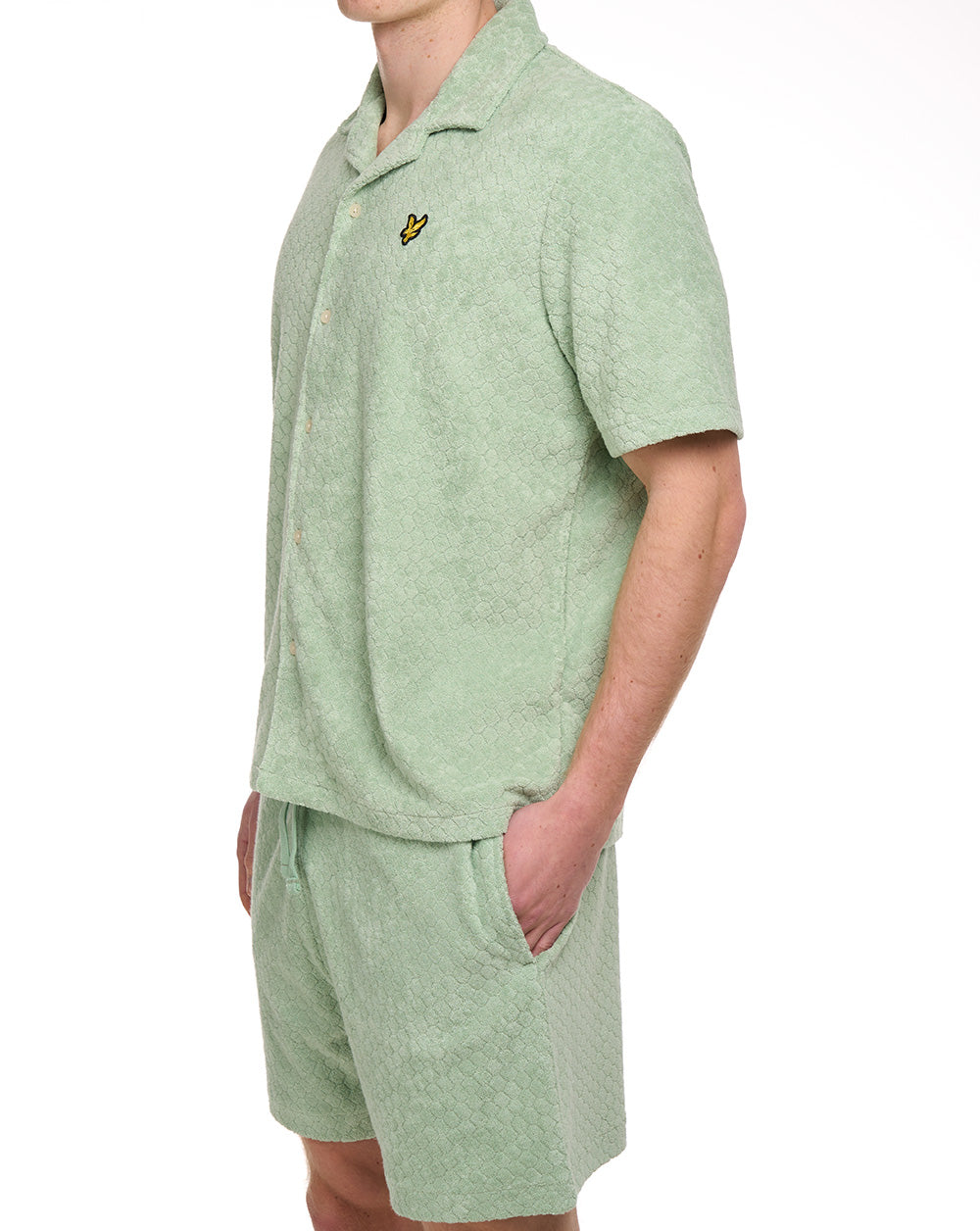 Lyle & Scott Honeycomb Towelling Shorts Sage Green