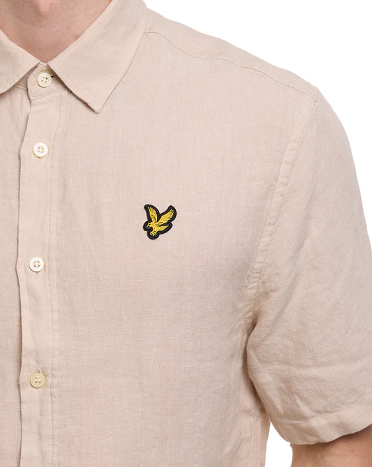 Lyle And Scott Lyle & Scott Linen Blend SS Shirt Stone