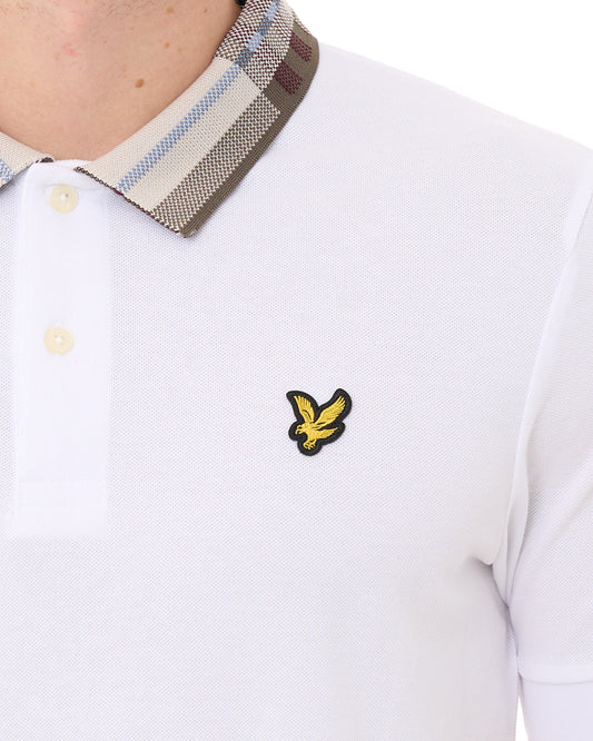 Lyle And Scott Lyle & Scott Tartan Collar Polo Shirt White