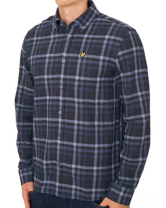 Lyle And Scott Lyle & Scott Tonal Check Shirt Dark Navy