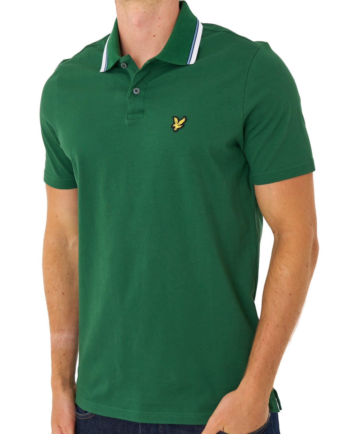 Lyle & Scott Track Tipped Polo Shirt Clover Green