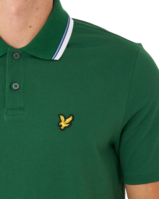 Lyle And Scott Lyle & Scott Track Tipped Polo Shirt Clover Green