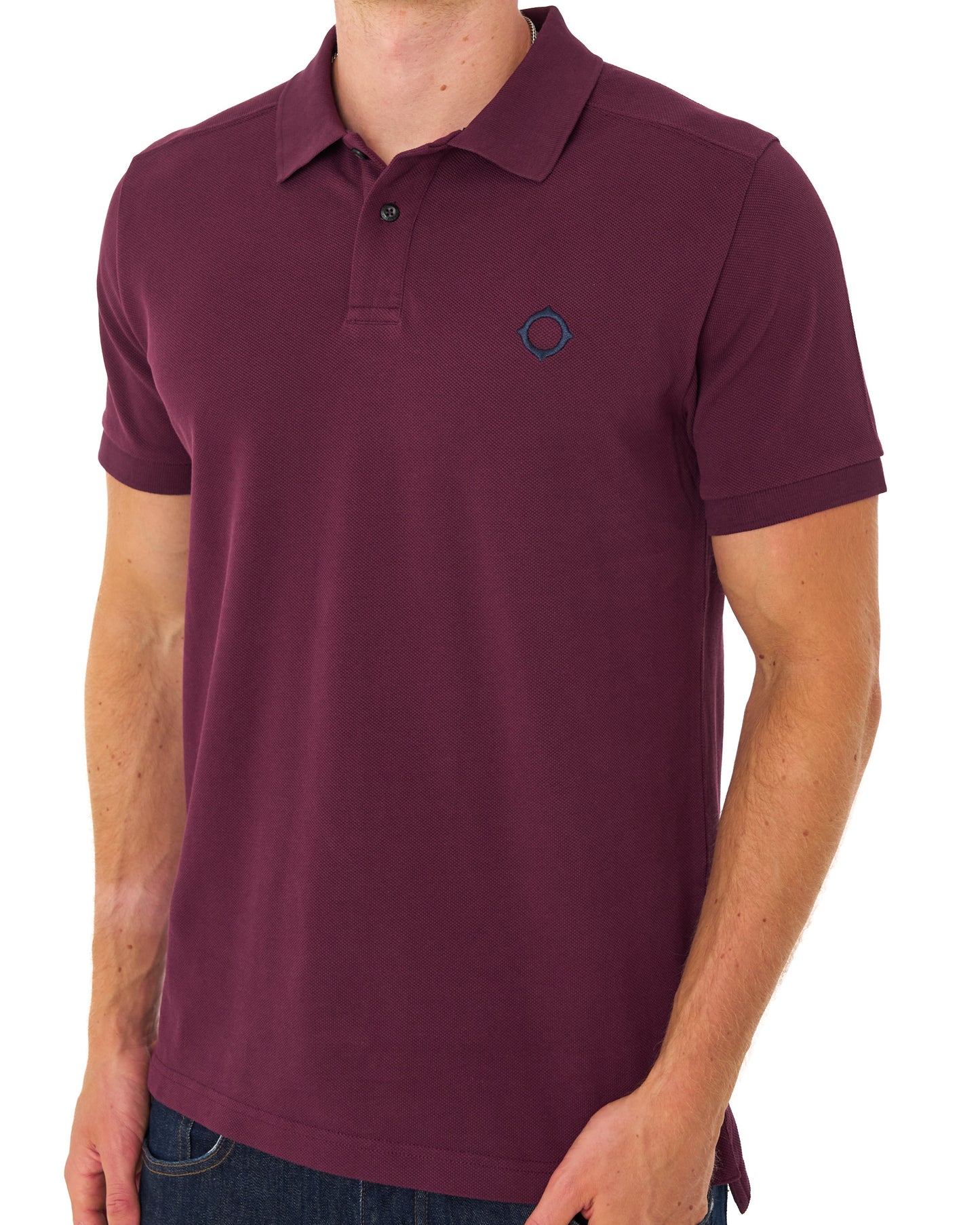 MA.STRUM Pique Polo Wine
