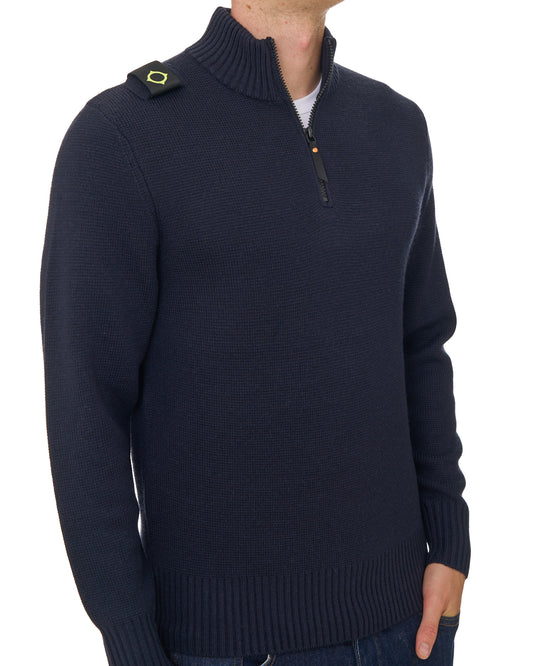 Ma.Strum MA.STRUM Sarl 1/4 Knitted Jumper Dark Navy