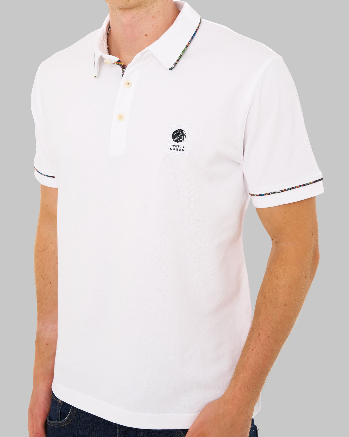 Pretty Green Albion Polo Shirt White