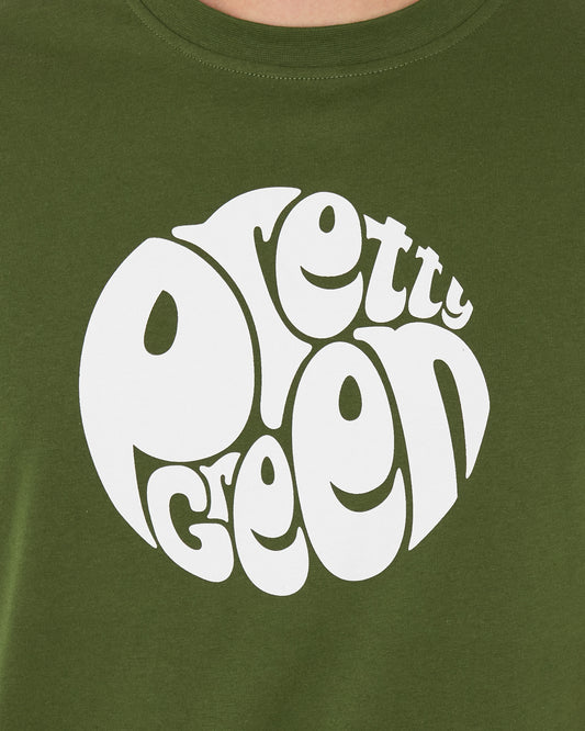 Pretty Green Pretty Green Gillespie Logo T Shirt Khaki Green