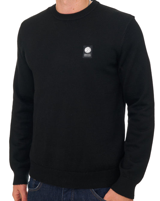 Pretty Green Pretty Green Merino Blend Crew Knit Black