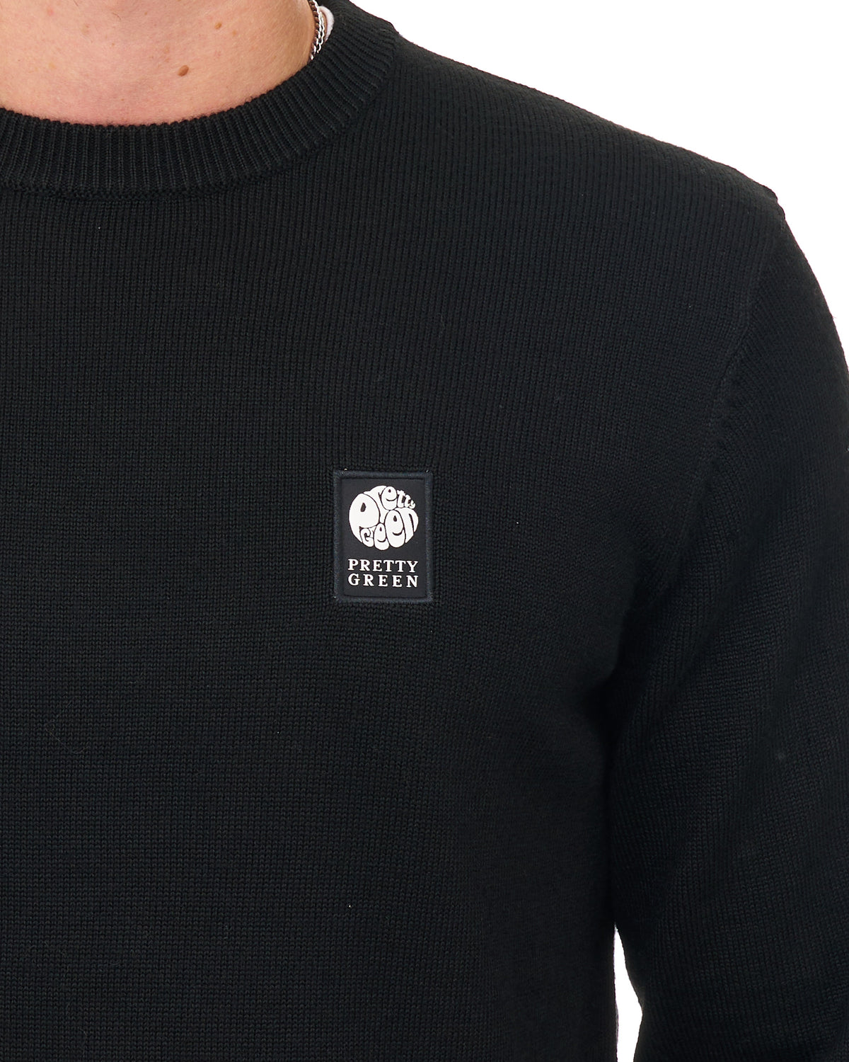 Pretty Green Merino Blend Crew Knit Black