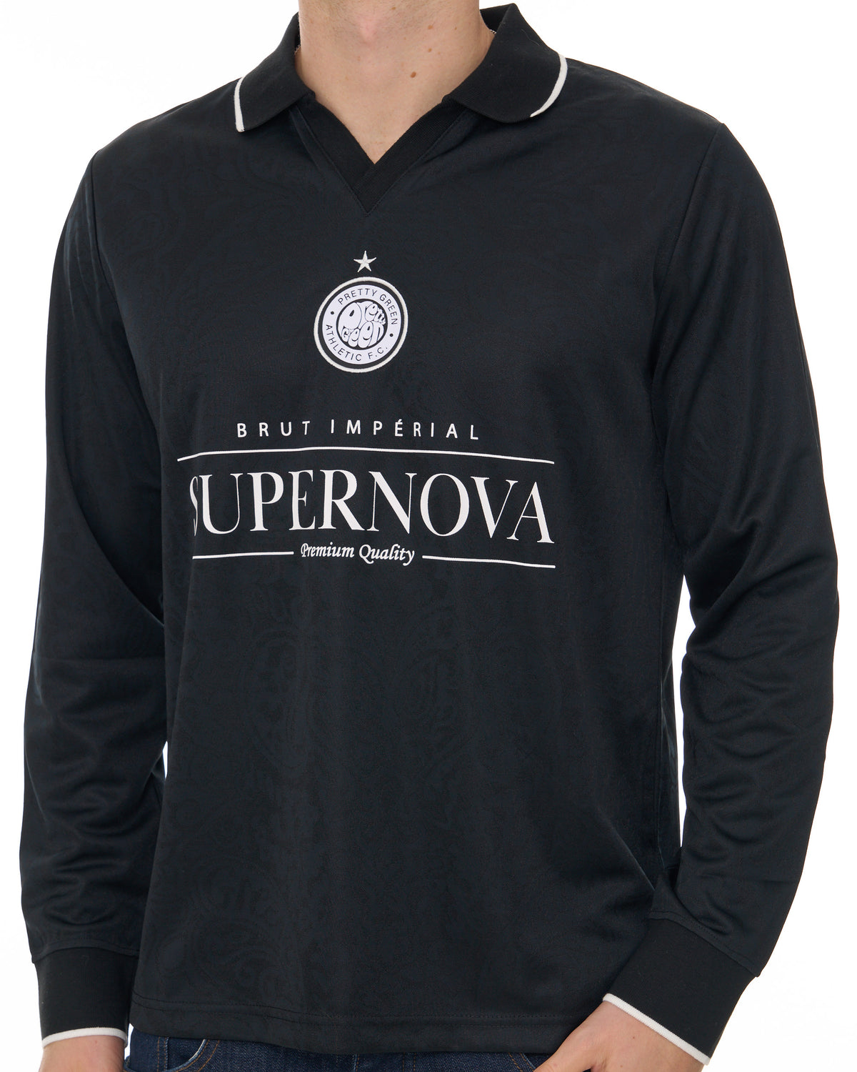 Pretty Green Supernova Football Top Black