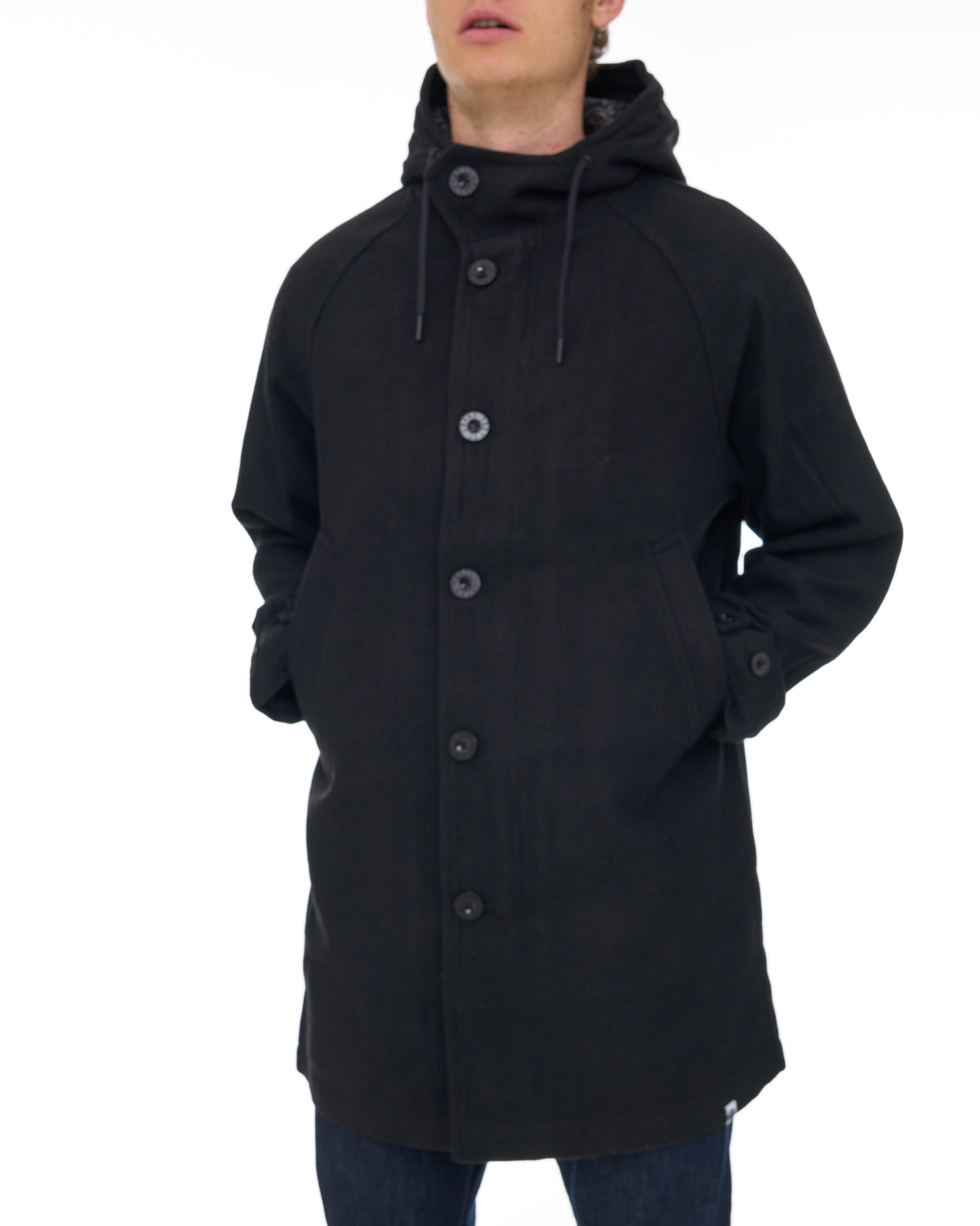 Pretty Green Wardour Wool Blend Parka Black