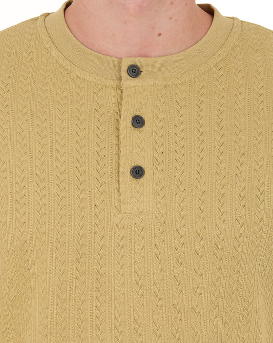 Pretty Green Pretty Green Zephlyn Texture Grandad Tee Taupe