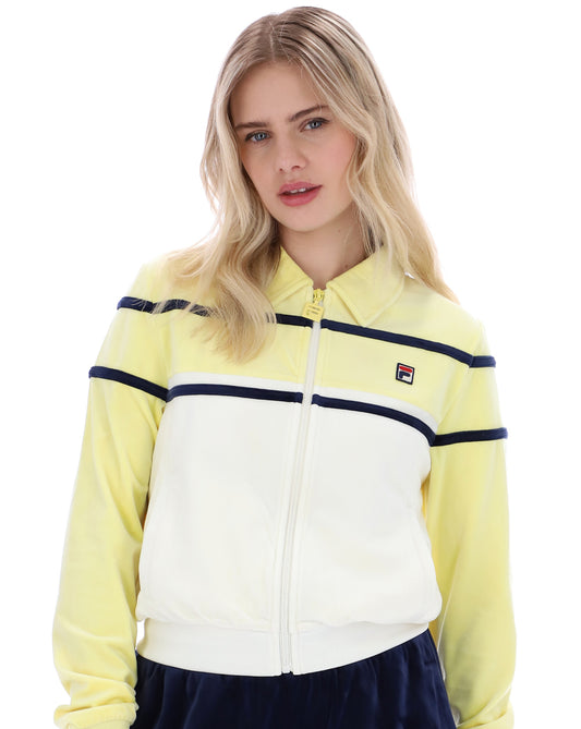 Fila Women Fila Vintage Giovana Velour Track Top Wax Yellow/Gardenia