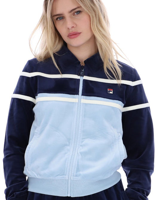 Fila Women Fila Vintage Giovana Velour Track Top Navy/Sky Blue