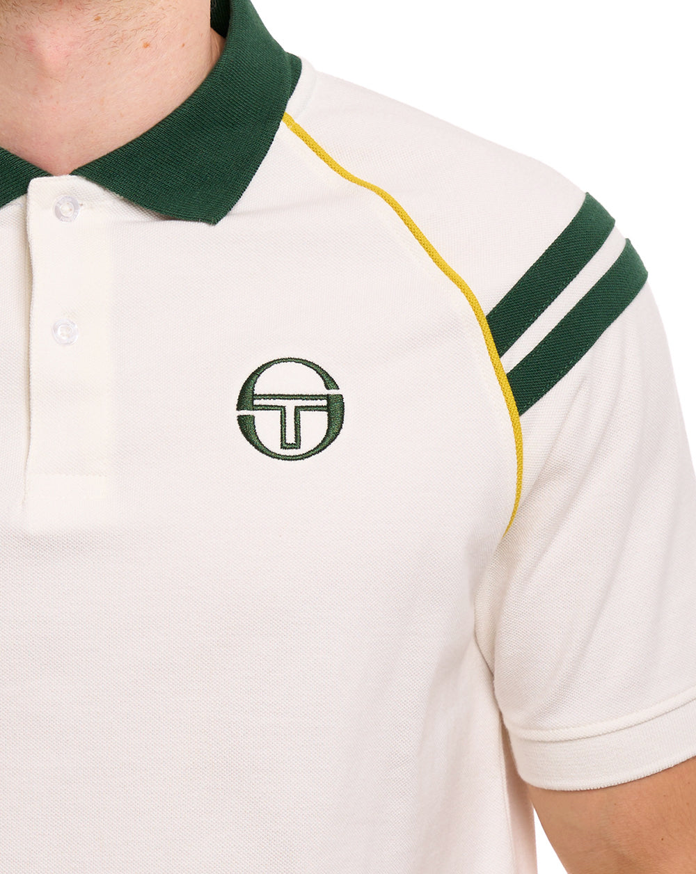 Sergio Tacchini New Cortona Polo Shirt Gardenia/Pine Green
