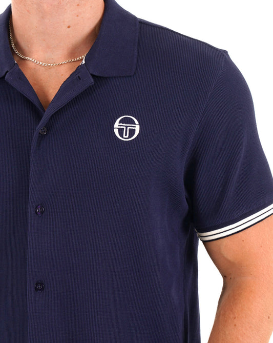 Sergio Tacchini Sergio Tacchini Full Button Polo Shirt Navy