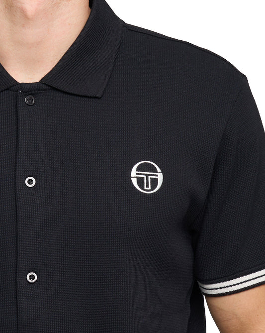 Sergio Tacchini Sergio Tacchini Full Button Polo Shirt Black