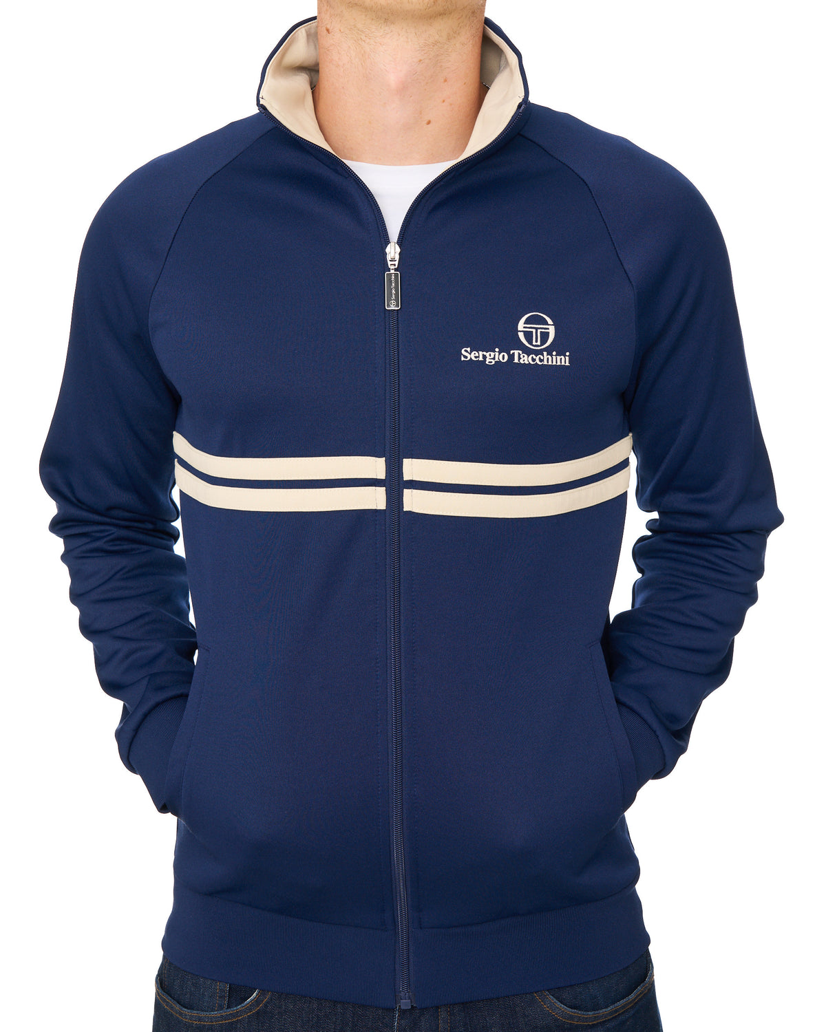 Sergio Tacchini Dallas Track Top Navy Blue/Light Sand