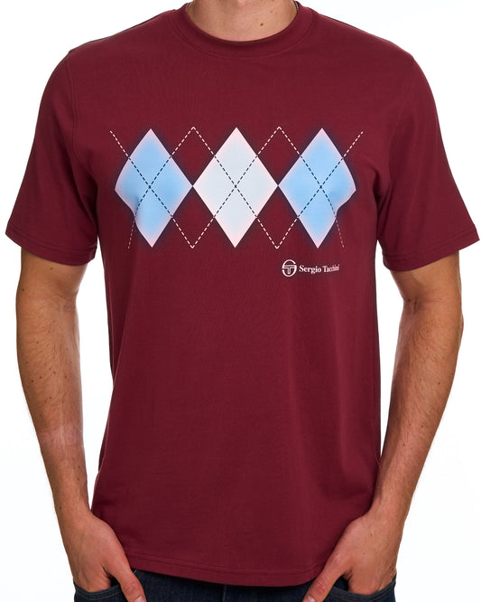 Sergio Tacchini Sergio Tacchini Diamond T Shirt Claret / Sky Blue