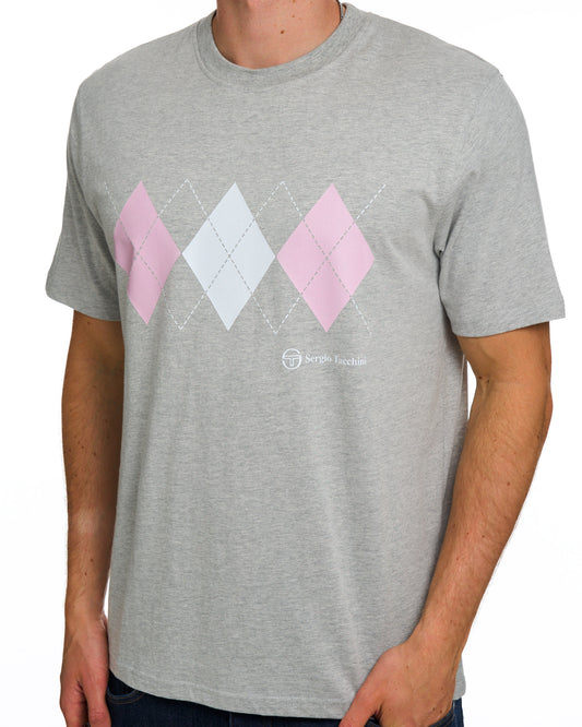 Sergio Tacchini Sergio Tacchini Diamond T Shirt Grey Marl / Pink