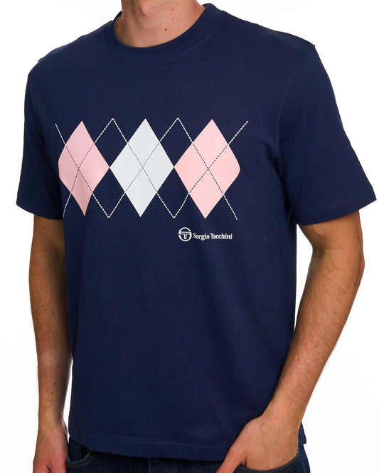 Sergio Tacchini Sergio Tacchini Diamond T Shirt Navy White Pink