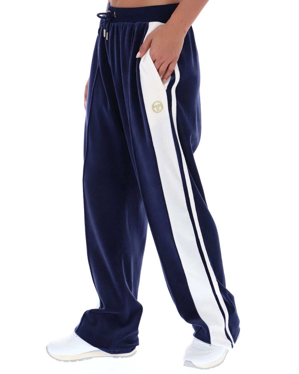 Sergio Tacchini Erica Velour Track Pant Navy Blue/Gardenia