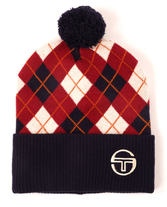 Sergio Tacchini Sergio Tacchini Hamilton Bobble Beanie Navy Blue/Rhubarb