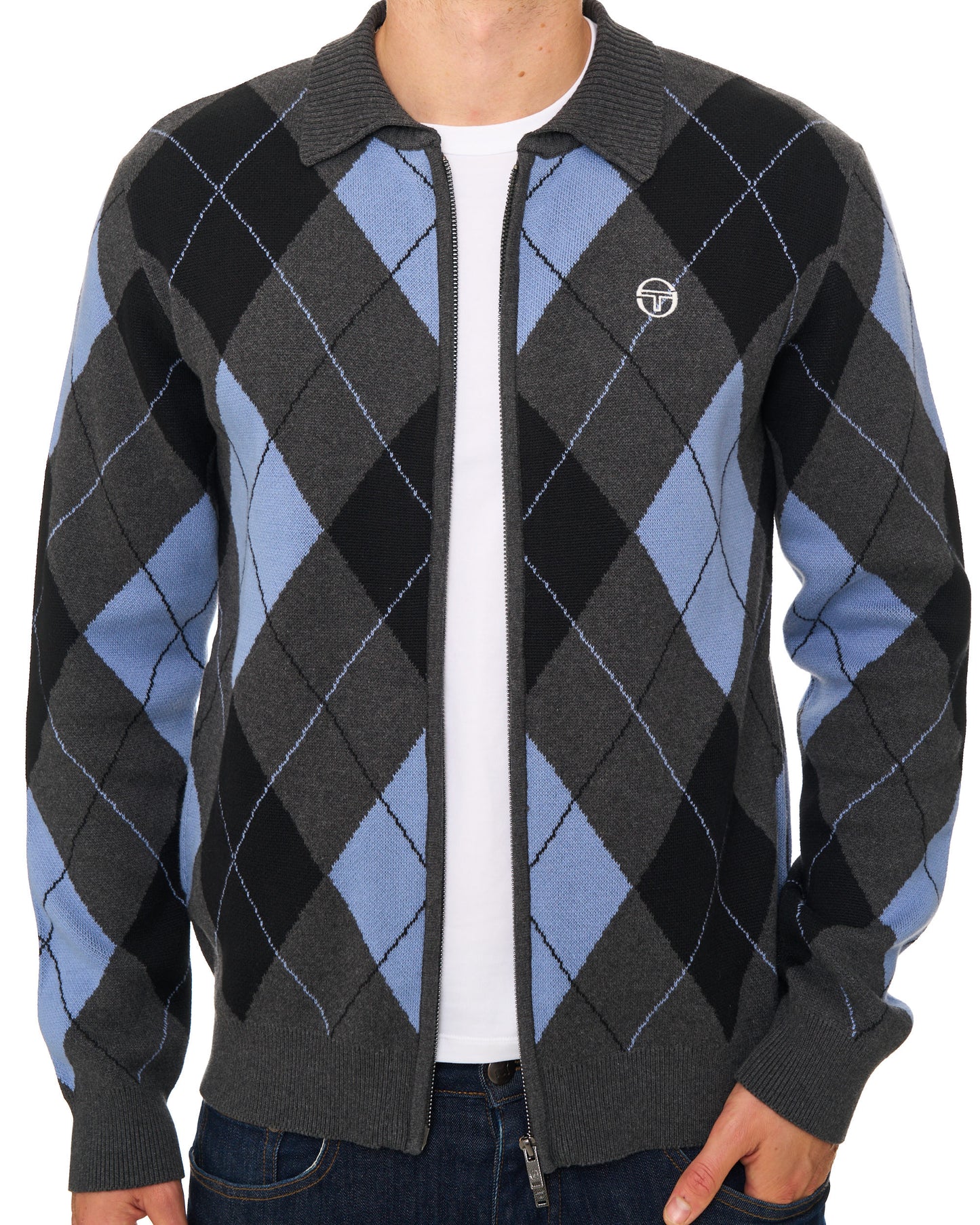Sergio Tacchini Marco Knitted Cardigan Charcoal Grey