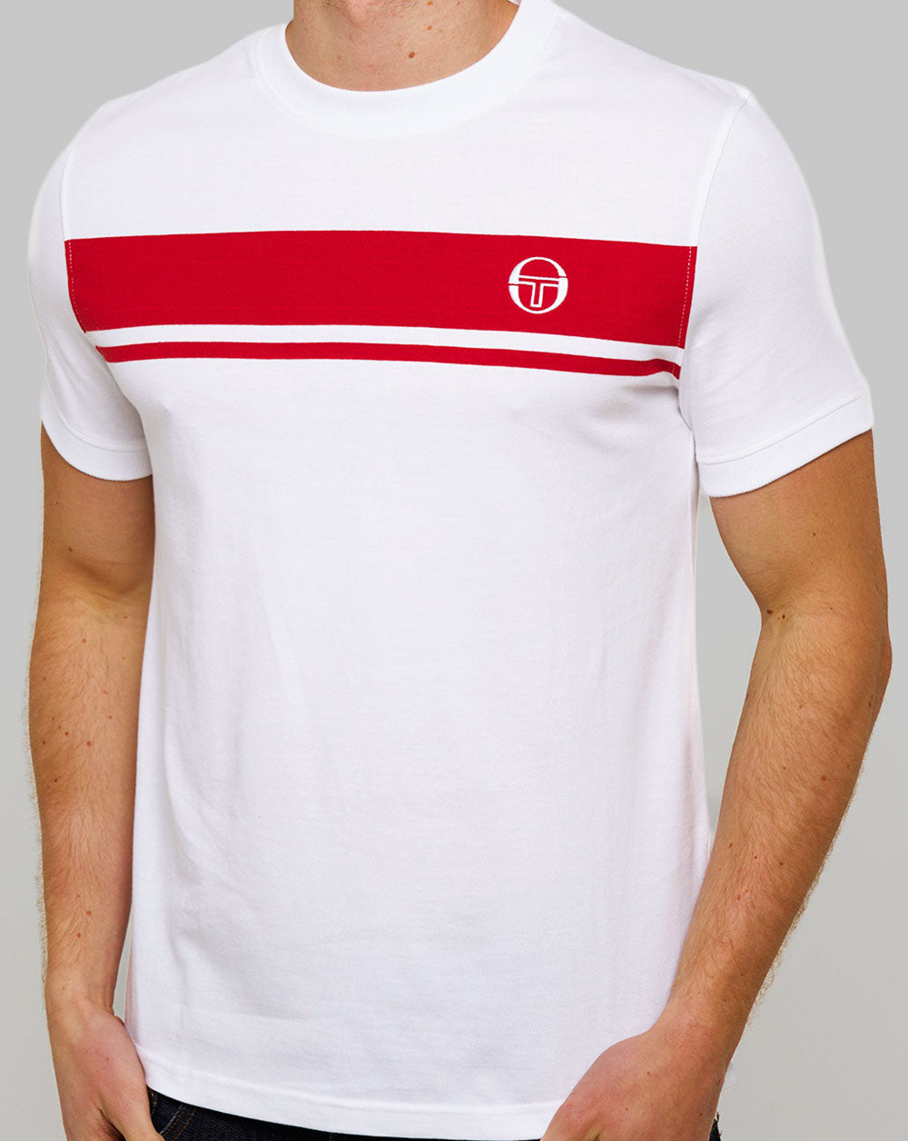 Sergio Tacchini Masters T Shirt White/Dark Red