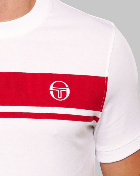 Sergio Tacchini Sergio Tacchini Masters T Shirt White/Dark Red