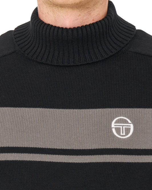 Sergio Tacchini Sergio Tacchini Masters Roll Neck Knit Black / Grey