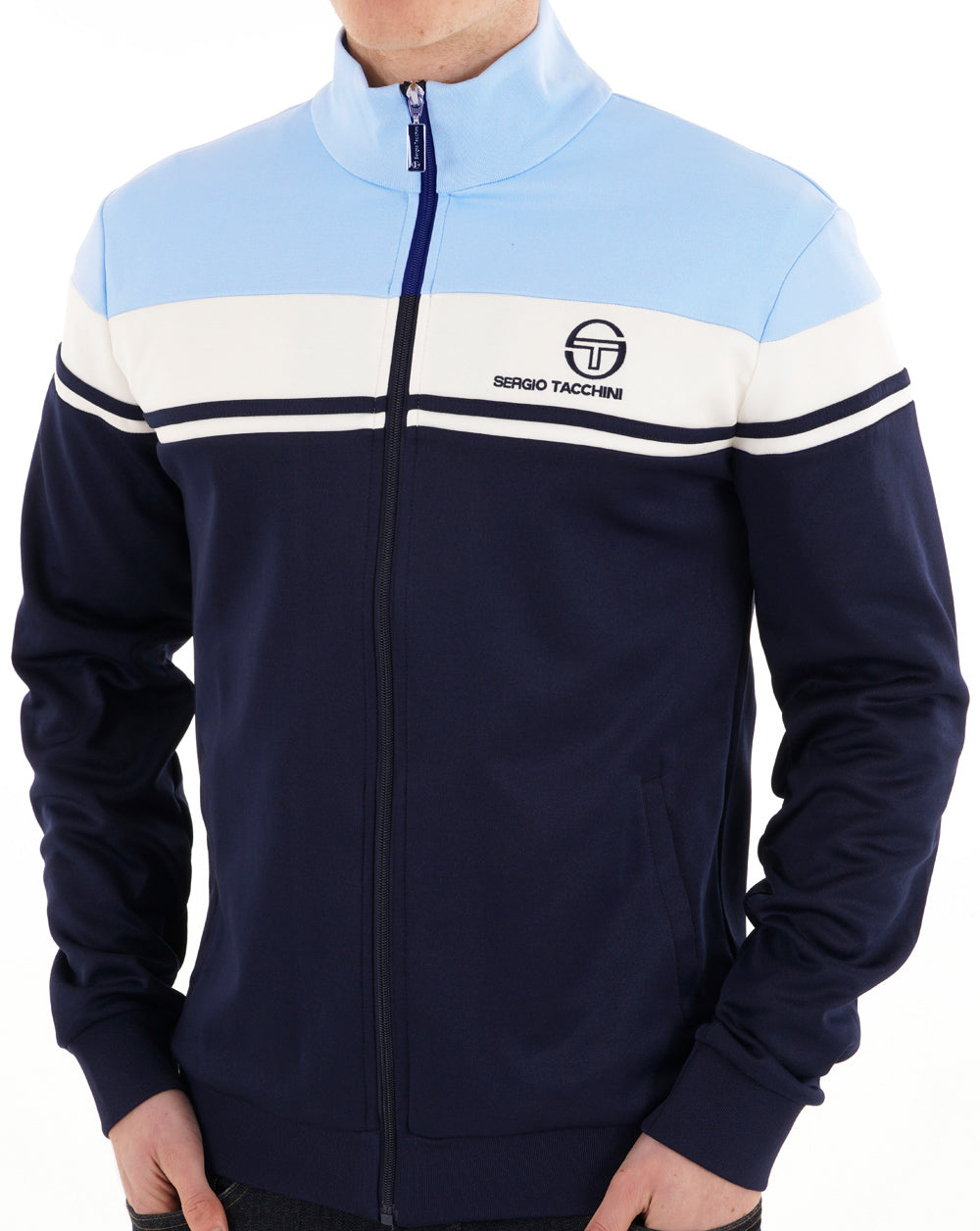 Sergio Tacchini Masters Track Top Navy Sky White