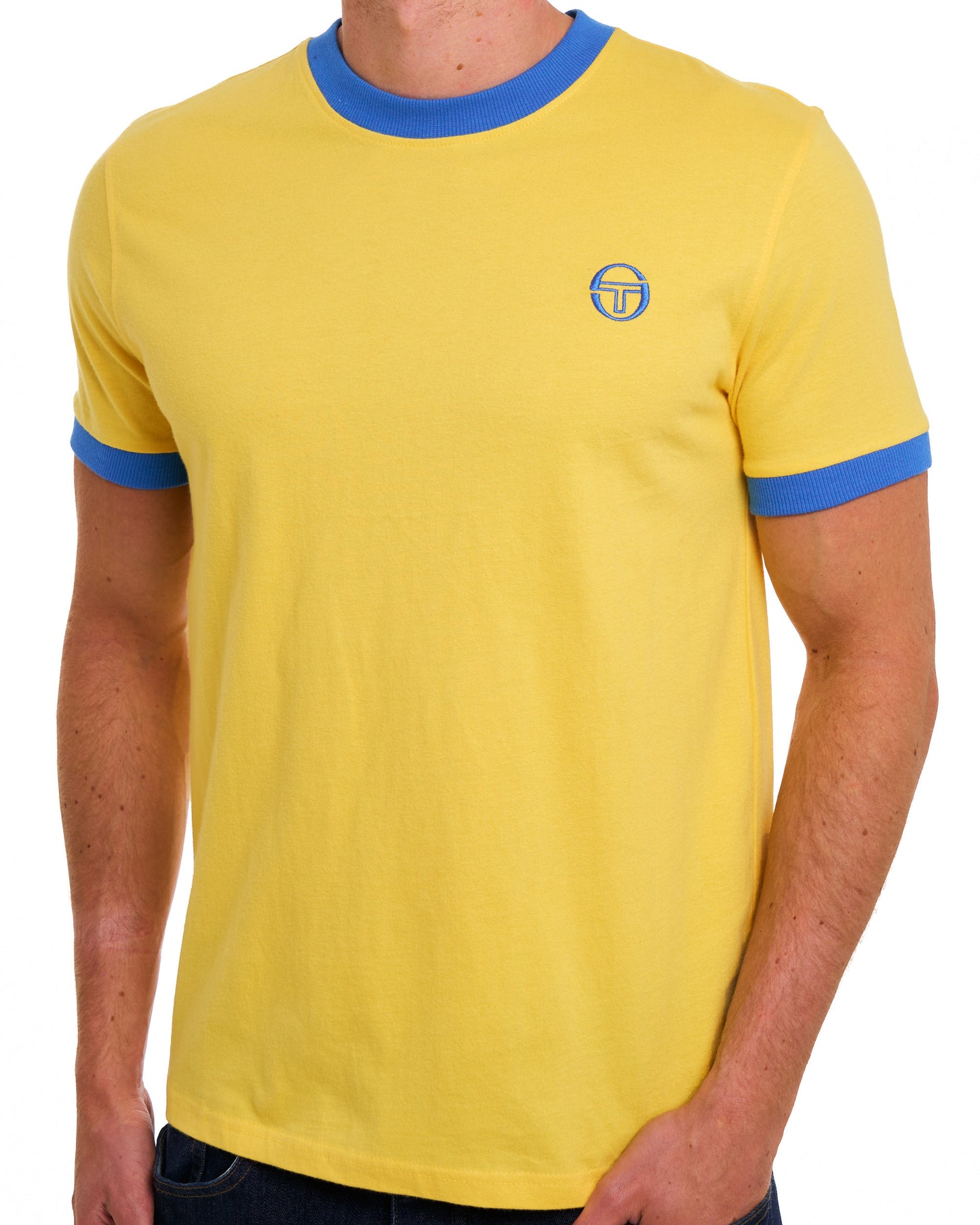 Sergio Tacchini Pro Ringer T Shirt Yellow/Blue