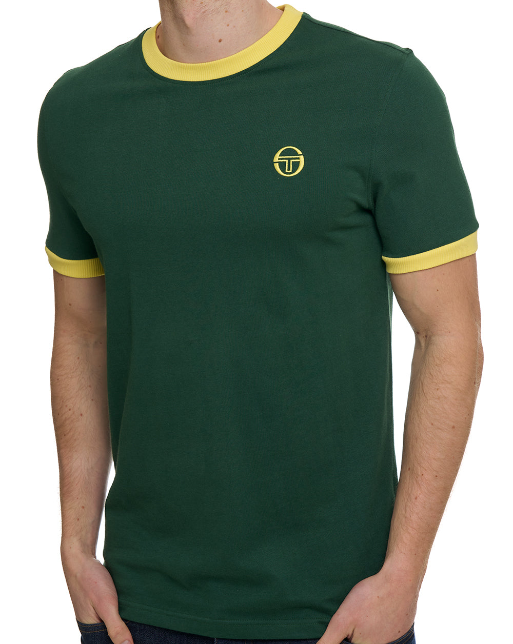 Sergio Tacchini Pro Ringer T Shirt Green/Yellow