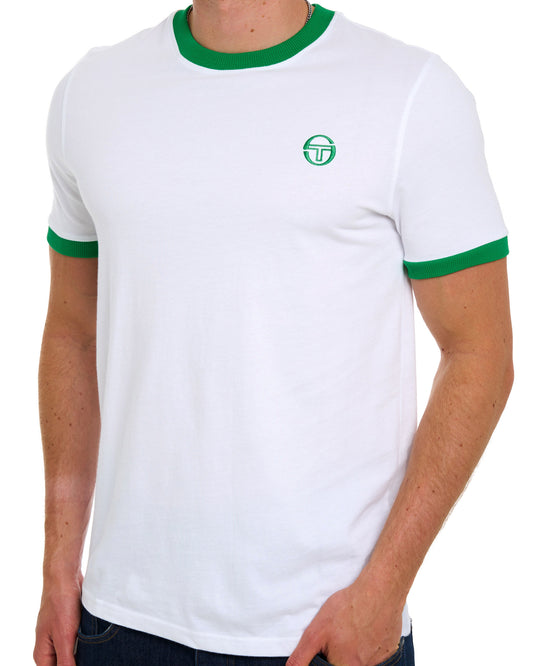 Sergio Tacchini Sergio Tacchini Pro Ringer T Shirt White/Green