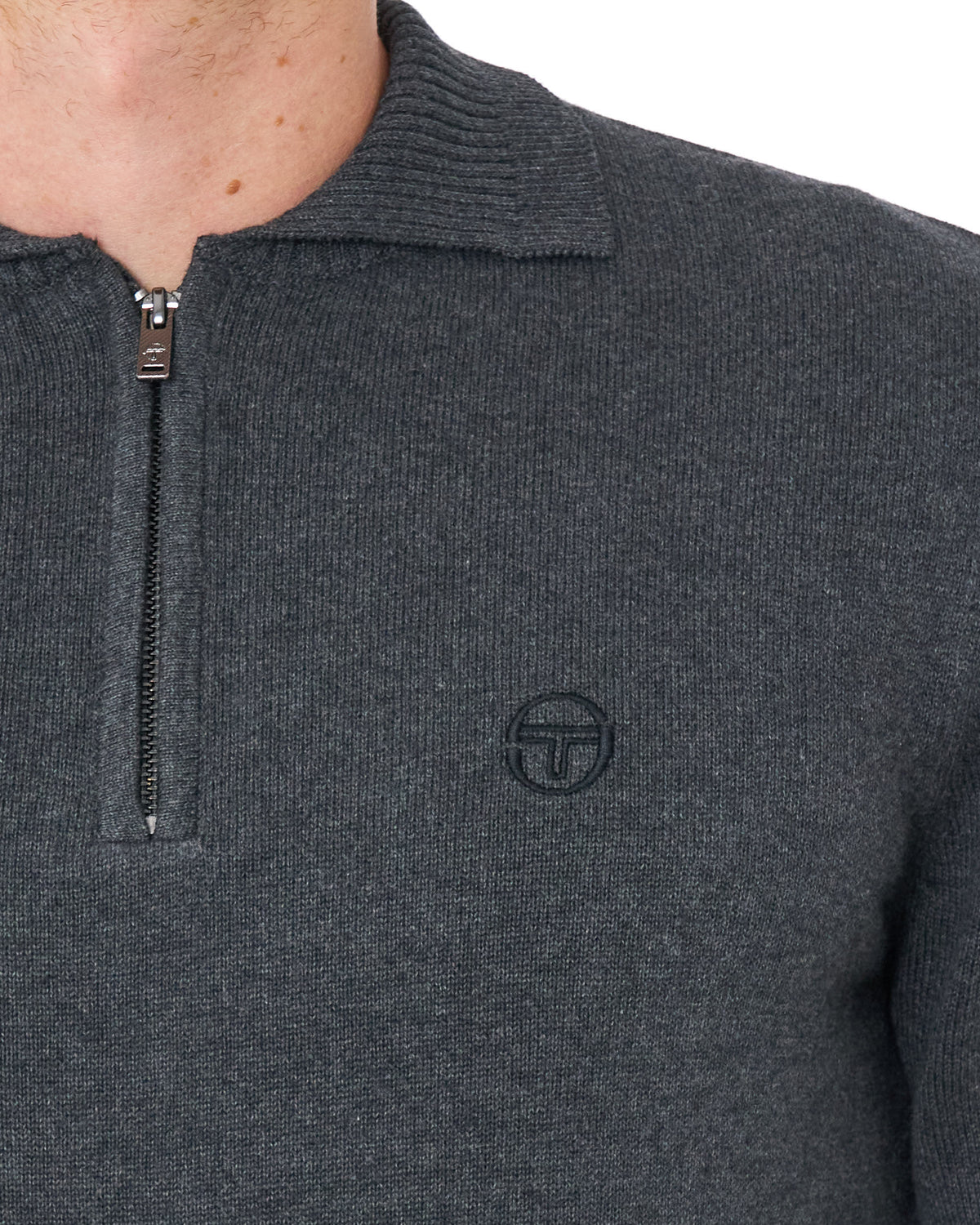 Sergio Tacchini Roberto LS Knitted Polo Charcoal Marl