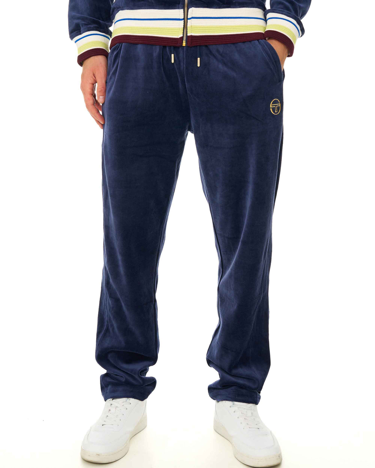 Sergio Tacchini Satori Velour Track Pant Navy Blue