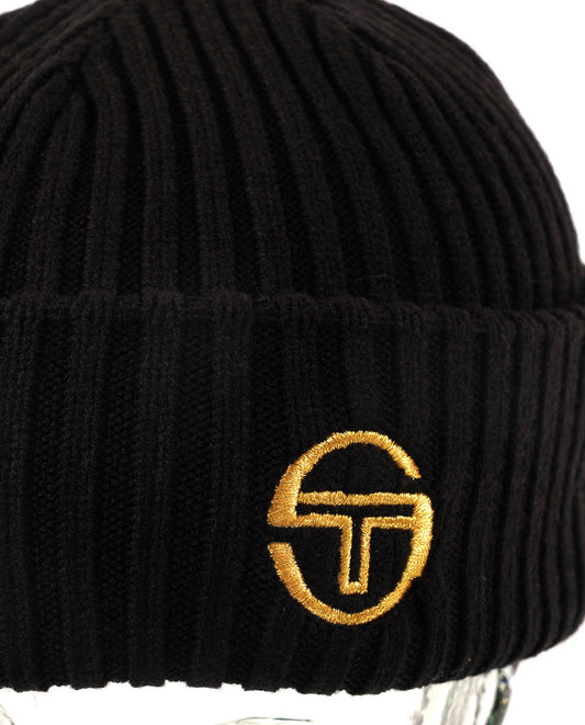 Sergio Tacchini Sergio Tacchini Seppi Ribbed Beanie Black/Old Gold