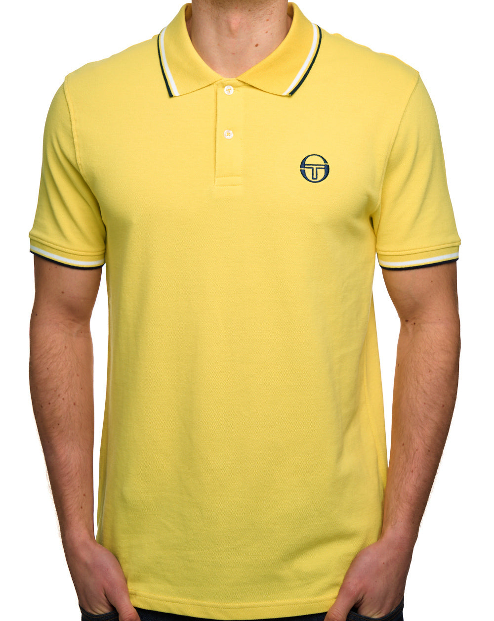 Sergio Tacchini Tipped Polo Shirt Yellow/White/Navy