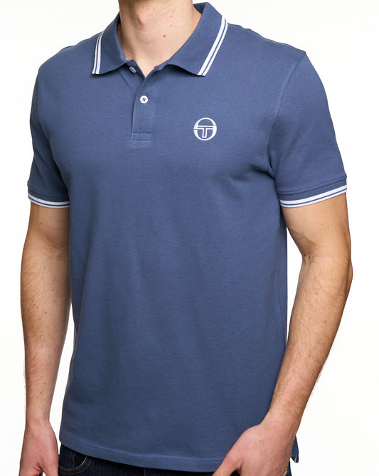 Sergio Tacchini Sergio Tacchini Tipped Polo Shirt Vintage Indigo/White